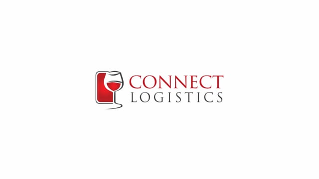 High-quality logo image of Connect Logistics featuring a wine glass icon and modern design, optimized for branding, logistics, and transportation industry SEO.