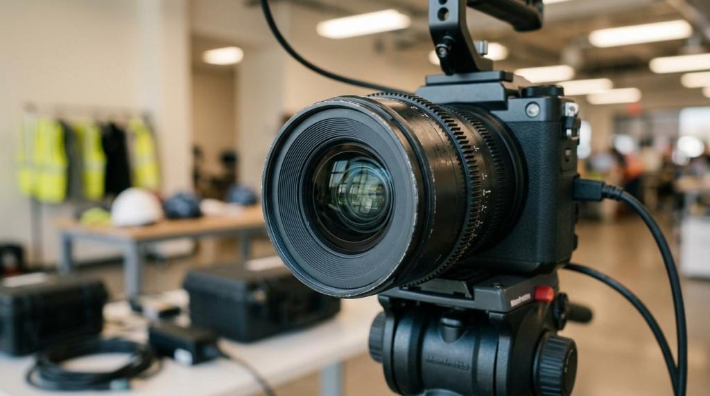 Professional video camera setup for media production at Q Filmz Media in St Albert.
